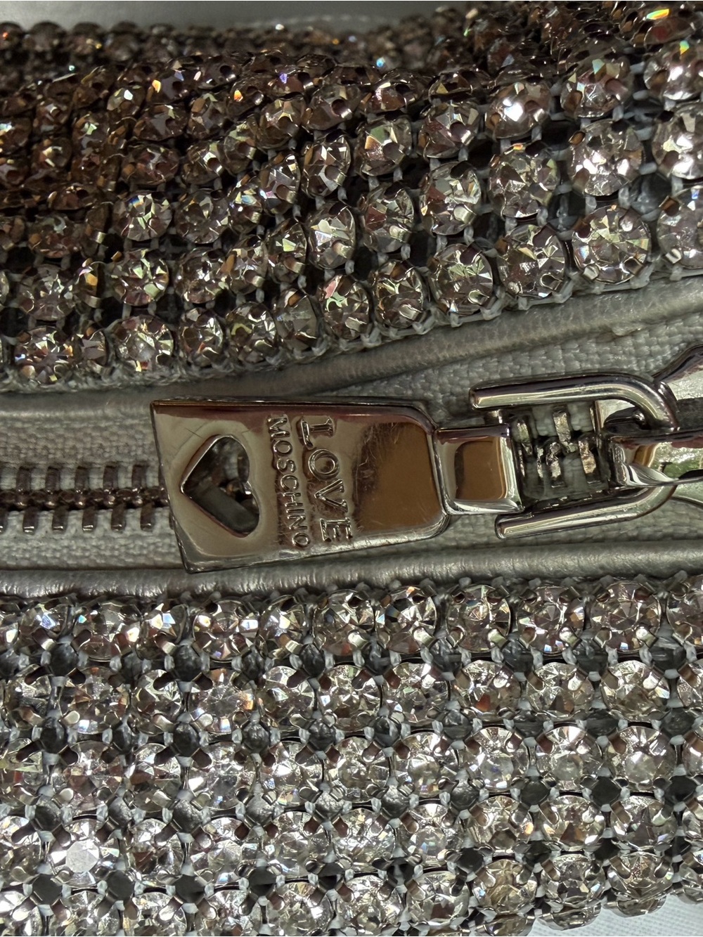 Love Moschino Silver Crystal Logo Crossbody - Picture 6 of 14